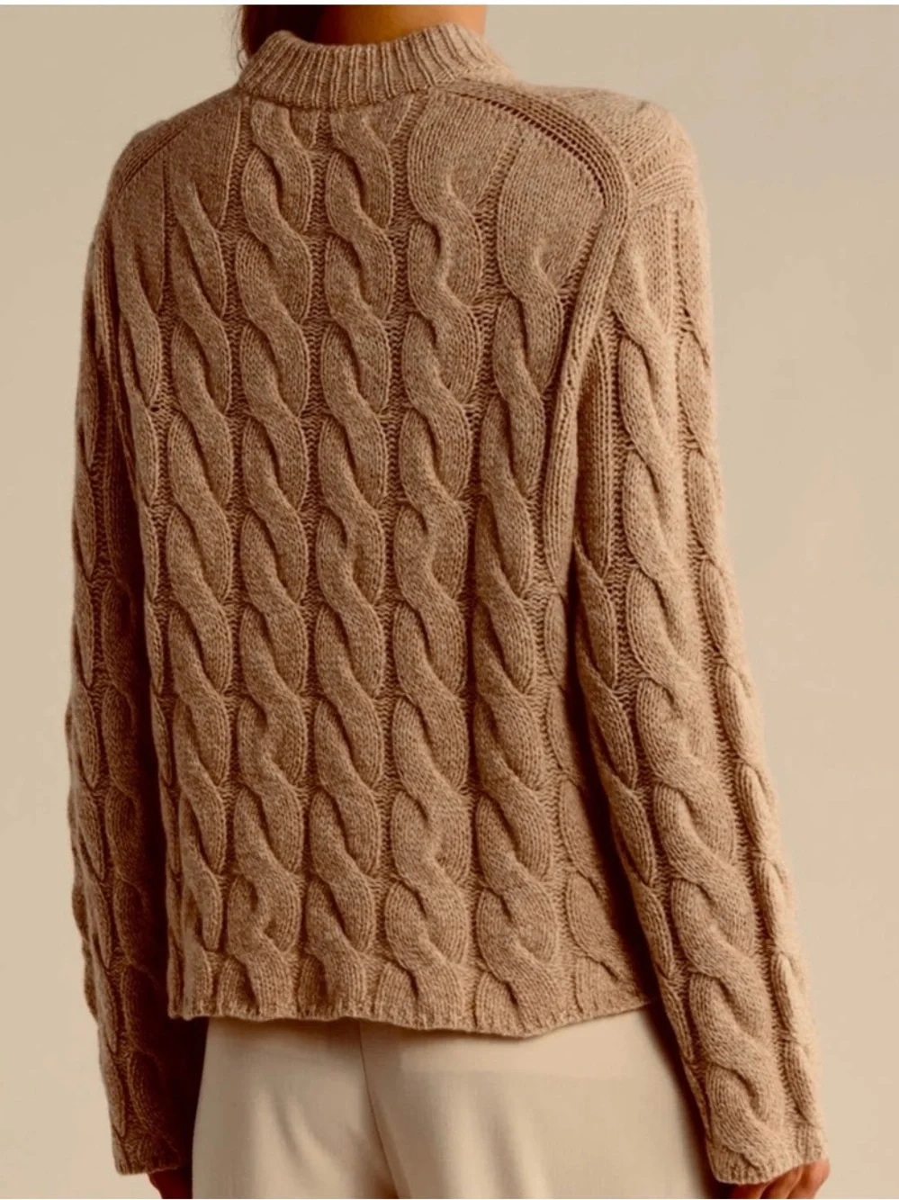NWOT Theory Cable Knit Sweater in Camel / Tan